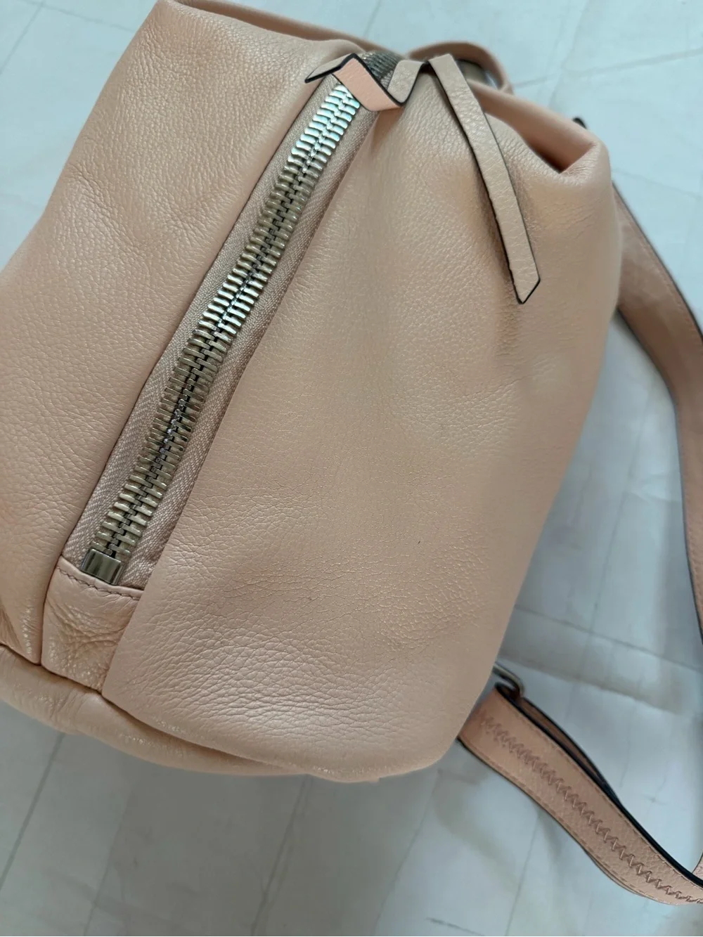 Aimee Kestenberg Blush Leather Backpack with Center Zip